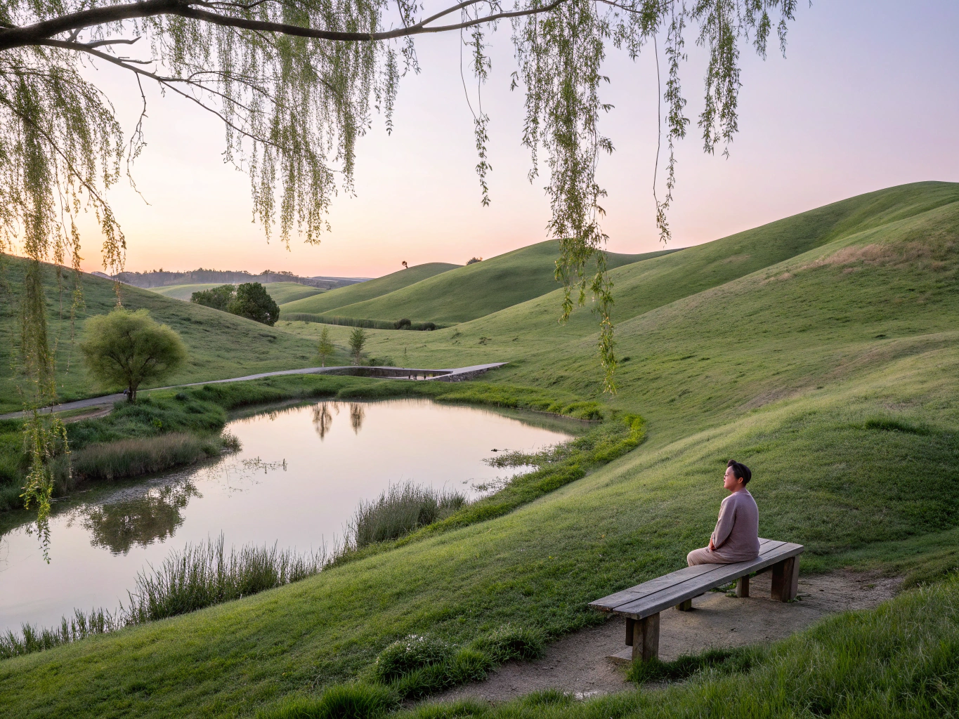 A calm natural environment representing peace and recovery for first responders